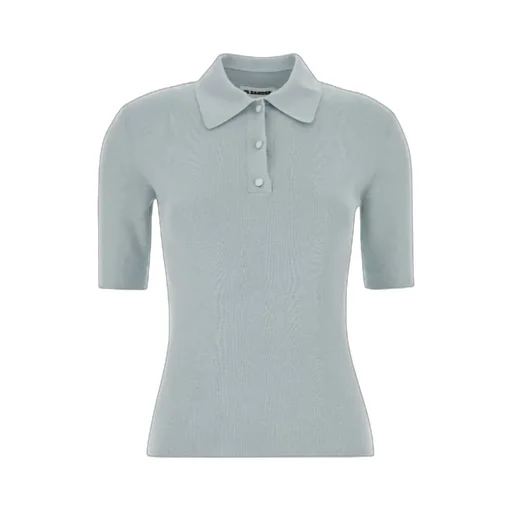 Button Detailed Short-Sleeved Polo Jumper