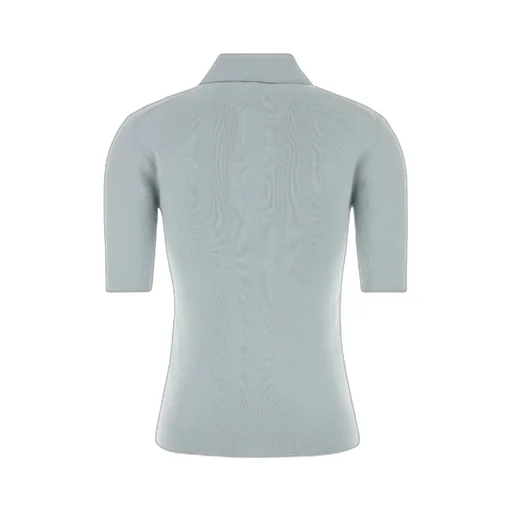 Button Detailed Short-Sleeved Polo Jumper