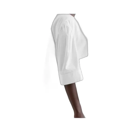 Gathered Short-Sleeves Poplin Shirt