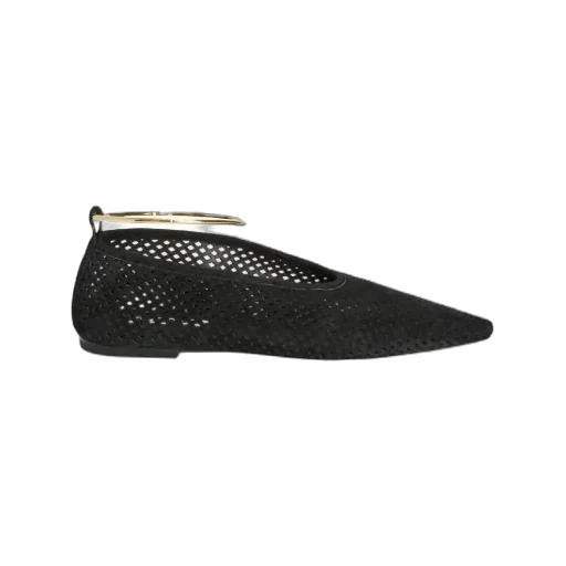 Pointed Toe Perforated Ballet Flats