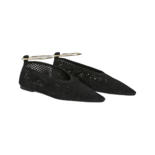 Pointed Toe Perforated Ballet Flats