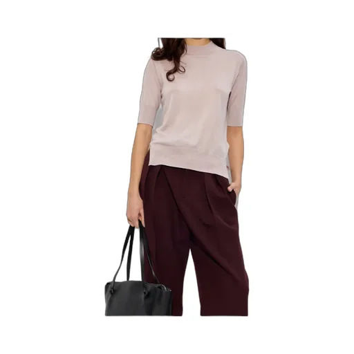 Mock-Neck Knitted Top