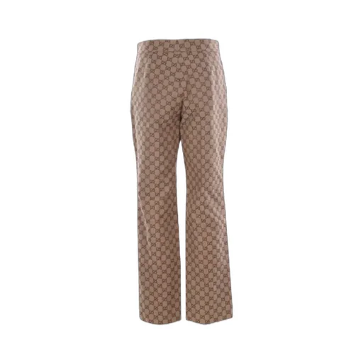 Monogram-Pattern Straight-Leg Trousers