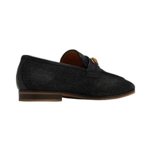 Horsebit Detailed Denim Loafers