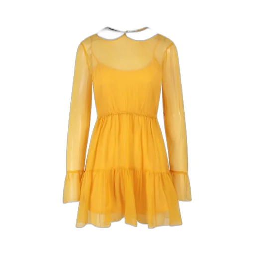 Ruffled Hem Chiffon Dress