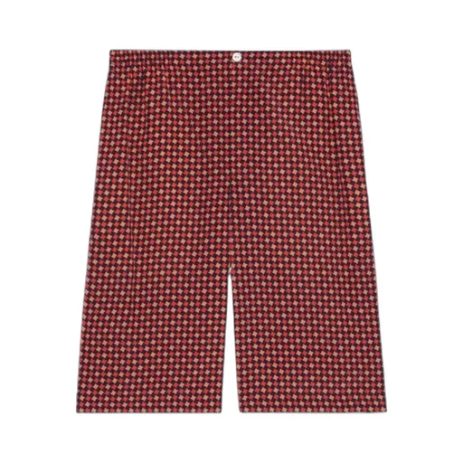 Mid Rise Houndstooth Printed Tailored Shorts