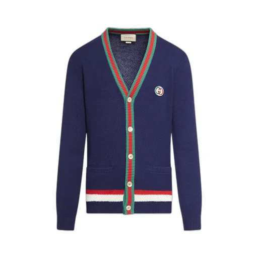 Contrast Striped Knitted Cardigan