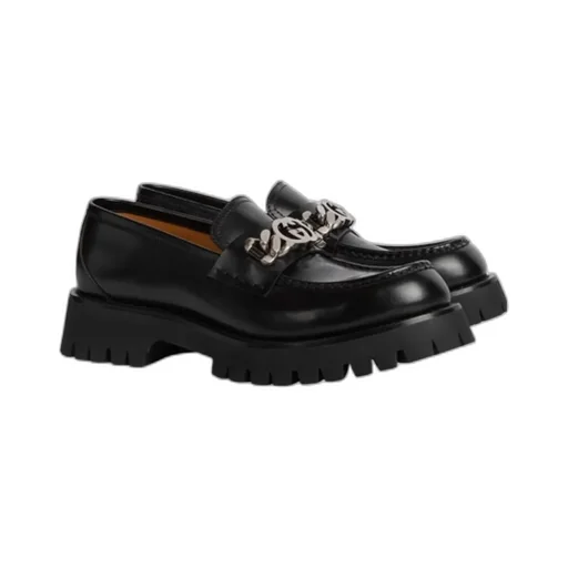 Gg Chained Embellished Platform Loafers