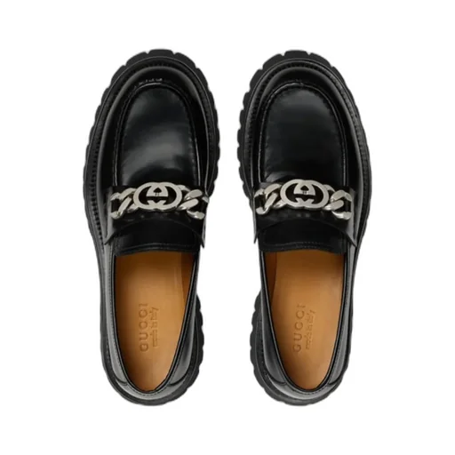 Gg Chained Embellished Platform Loafers