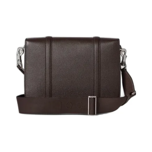 Buckle Detailed Monogrammed Crossbody Bag