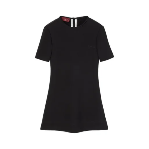 Silk CrÊPe Mini Dress With Embroidery