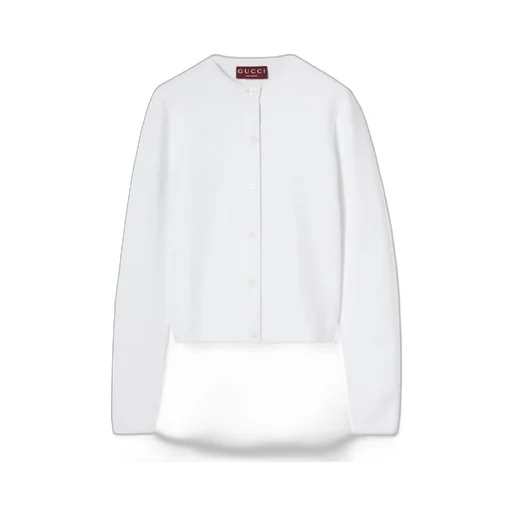 Stretch Gg Viscose Jacquard Cardigan