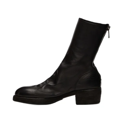 Zip-Up Heeled Leather Boots