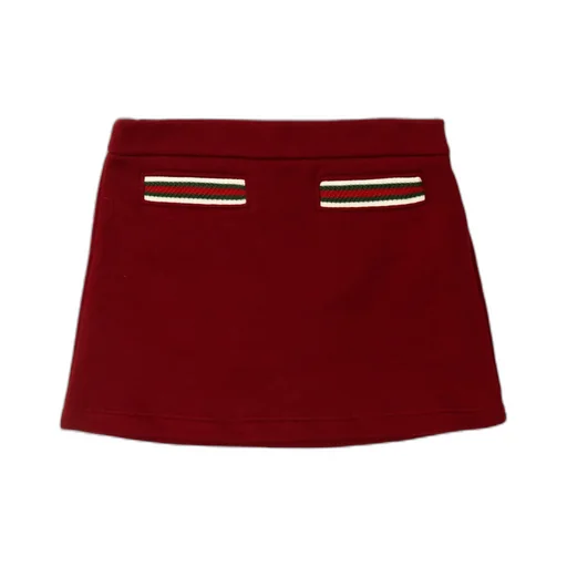 Elasticated Waistband Web-Stripe Mini Skirt