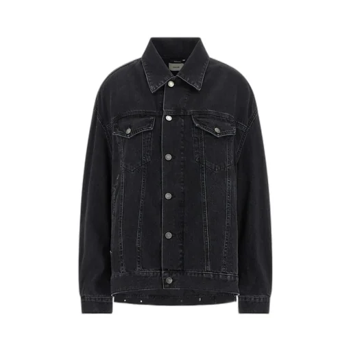 Button-Down Long-Sleeved Denim Jacket