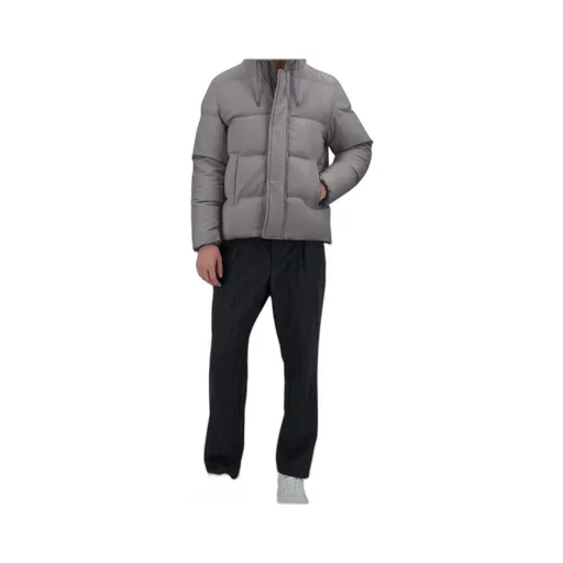 Long-Sleeved Hooded Down Jacket