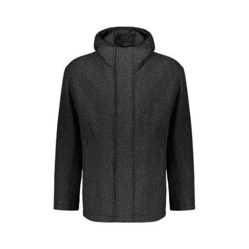 High-Collar Removable-Panel Jacket