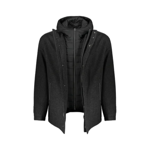 High-Collar Removable-Panel Jacket
