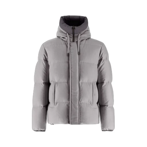 Long-Sleeved Hooded Down Jacket