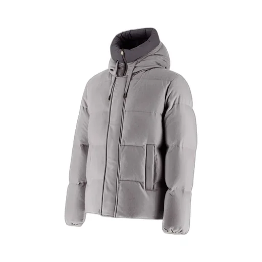 Long-Sleeved Hooded Down Jacket