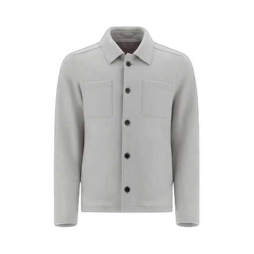 Long-Sleeved Buttoned Shirt Jacket