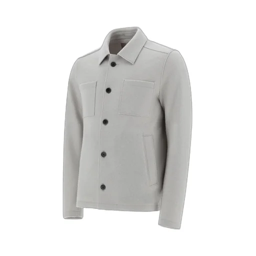 Long-Sleeved Buttoned Shirt Jacket
