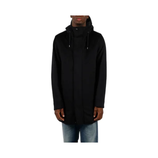 Concealed-Fastening Hooded Coat