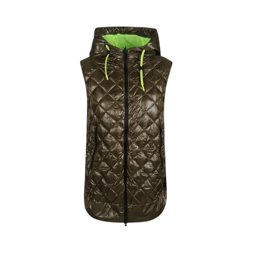 Quilted Sleeveless Hooded Coat