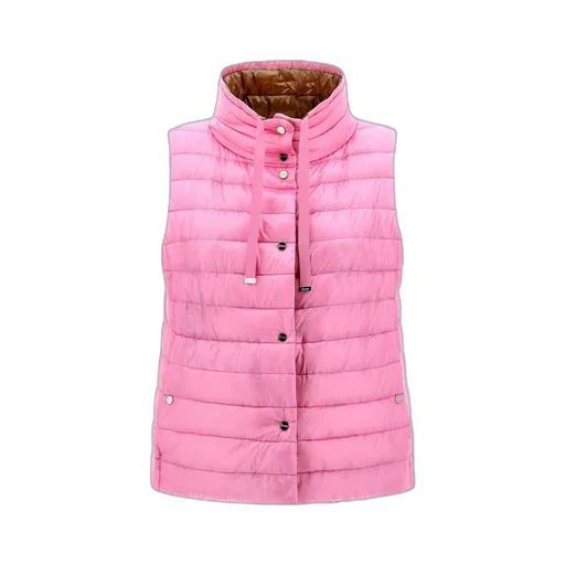 High-Neck Drawstring Reversible Padded Gilet