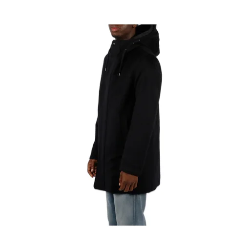 Concealed-Fastening Hooded Coat