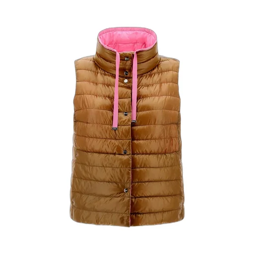 High-Neck Drawstring Reversible Padded Gilet
