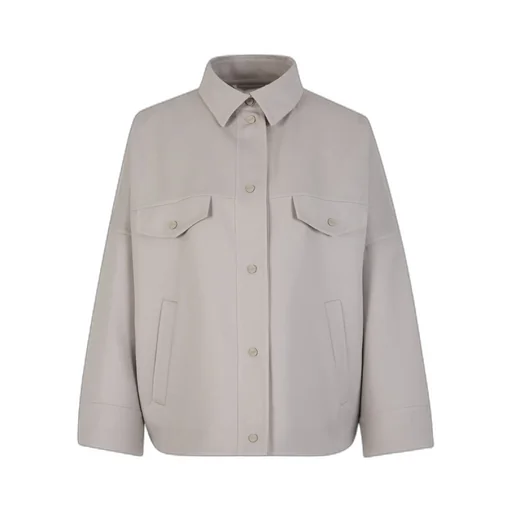 Drop-Shoulder Button-Up Shirt Jacket