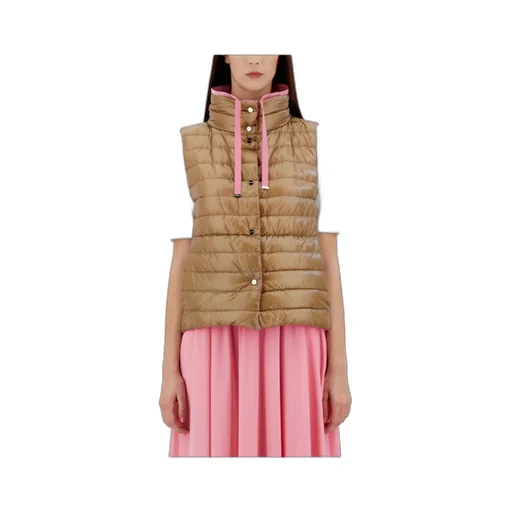 High-Neck Drawstring Reversible Padded Gilet