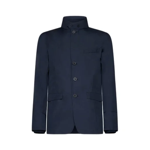 High-Neck Single-Breasted Jacket