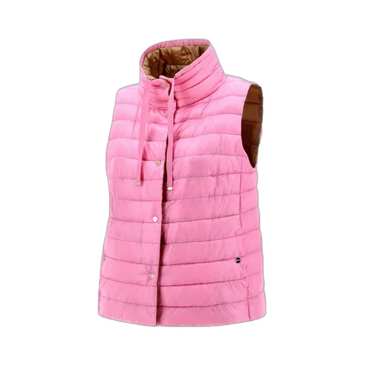 High-Neck Drawstring Reversible Padded Gilet