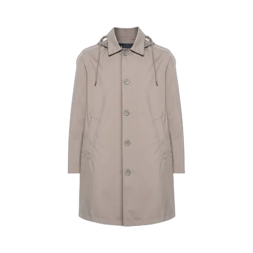 Single-Breasted Hooded Coat