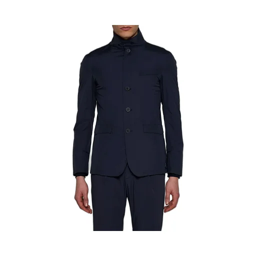 High-Neck Single-Breasted Jacket