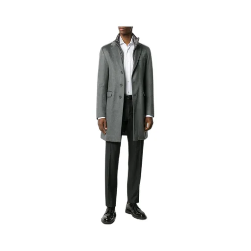 Single-Breasted Layered Coat