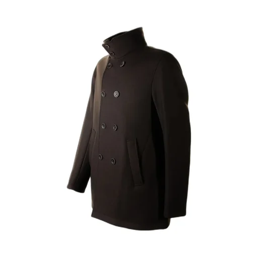 Double-Breasted High Neck Jacket