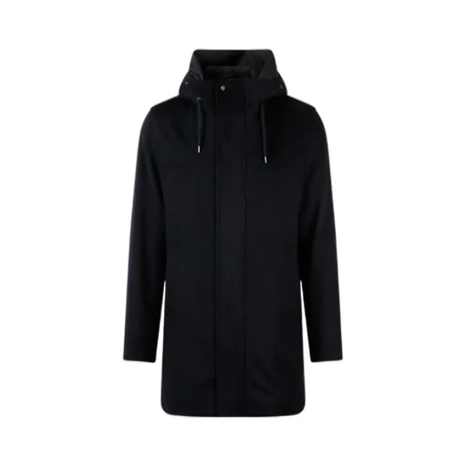 Concealed-Fastening Hooded Coat