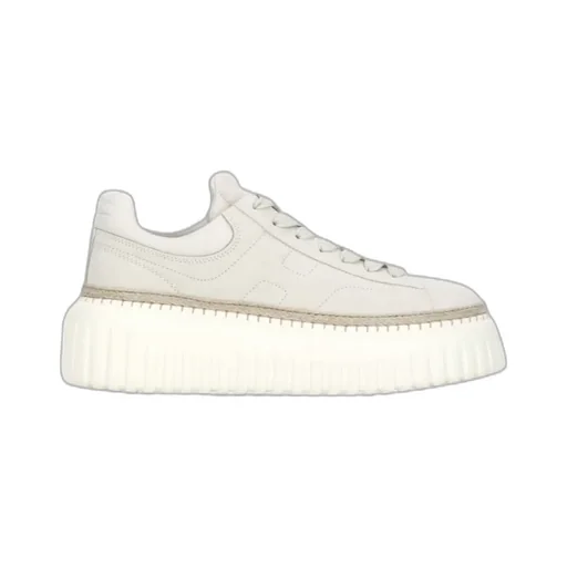 Round-Toe Platform Lace-Up Sneakers