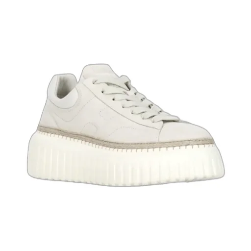 Round-Toe Platform Lace-Up Sneakers