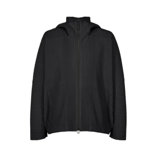Plissé Hooded Jacket