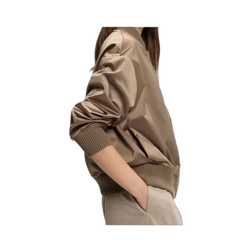 Removable Faux-Fur Gilet Satin Bomber Jacket