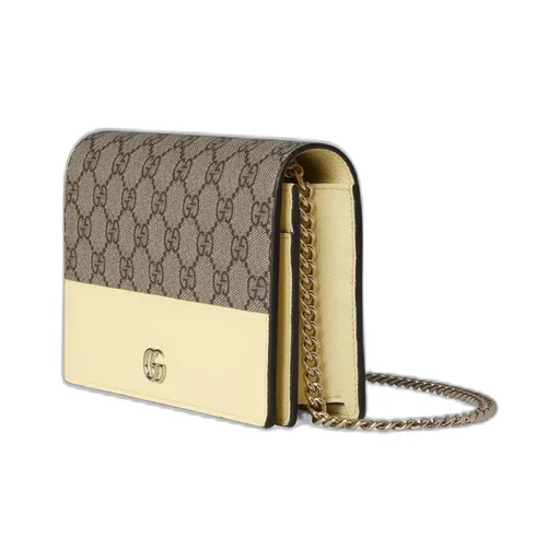 Gg Marmont Bi-Color Wallet On Chain