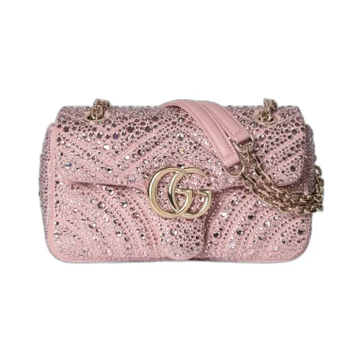 Gg Marmont Crystals Small Shoulder Bag