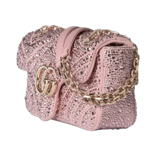 Gg Marmont Crystals Small Shoulder Bag