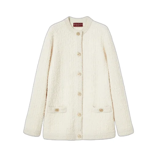 Wool Lamé Bouclé Cardigan