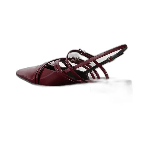 Strappy Pointed-Toe Slingback Flats