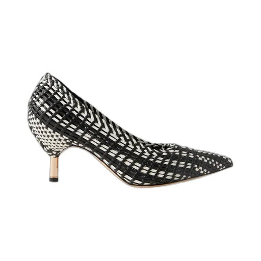 Andres Two-Tone Woven Leather Pumps